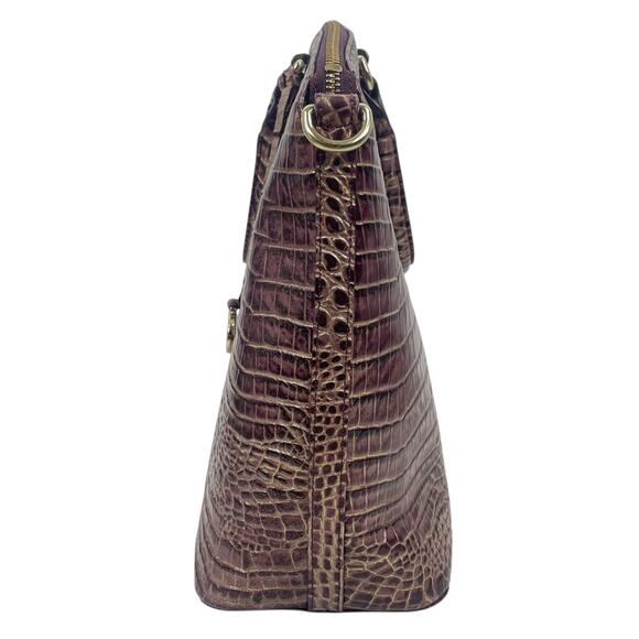 Brahmin Large Duxbury Satchel Bag Port Ombre Melbourne Purple Leather Croc - Picture 5 of 14